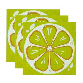 32Pcs Lemon Disposable Paper Dessert Napkins, 6.5in