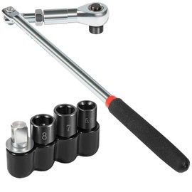 64180 Actuator Motor Wrench Tool Set use for Replace Fasteners on Small Electric HVAC Motors,with 5.5mm 7mm 8mm Socket and 1/4" Square Drive Adapter