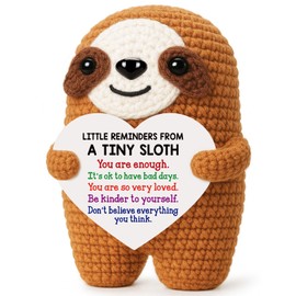 MBL Emotional Inspirational Support for Women - Small Positive Encouragement Relaxation Motivational Crochet Sloth Gifts for Men Friends College Students Birthday Halloween Christmas Stocking Stuffers