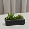 WGVI Long Rectangle Ceramic Planter Vase in Black 14" x