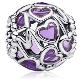 MSPOVOF Openwork Hearts Mom Charms Bead for Bracelets and Necklaces 925 Sterling Silver For Women Jewelry Present