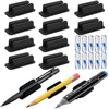 Viotim 10Pack Adhesive Pen Holder for Desk, Silicone Pen Holder