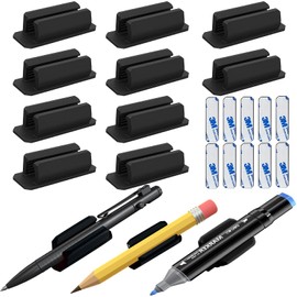 Viotim 10Pack Adhesive Pen Holder for Desk, Silicone Pen Holder for Classroom,Teacher Student Kinds Desk Accessories, Office Desk Accessories