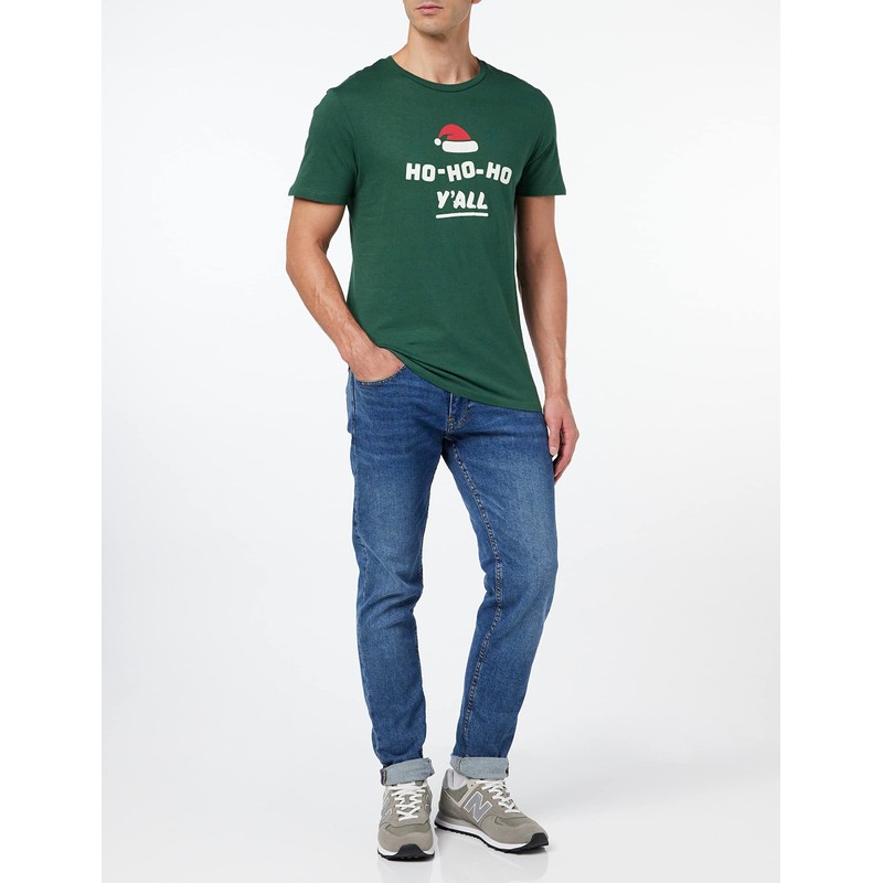JACK & JONES Men's Jorelfen Tee SS Crew Neck Xmas