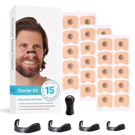 Expansor de congestión nasal, con expansor de congestión nasal magnético para aliviar la congestión nasal y mejorar el sueño, utilizado en el hogar, viaje, hotel de negocios (negro, 15 pares)
