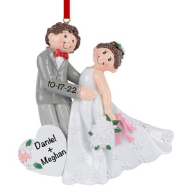 Our First Christmas Married Ornament 2023 as Mr and Mrs, Our First Christmas Together Ornament, Unique Gifts for Newlyweds, Bride and Groom, Just Married Couples 1st Wedding Xmas Tree Decoration