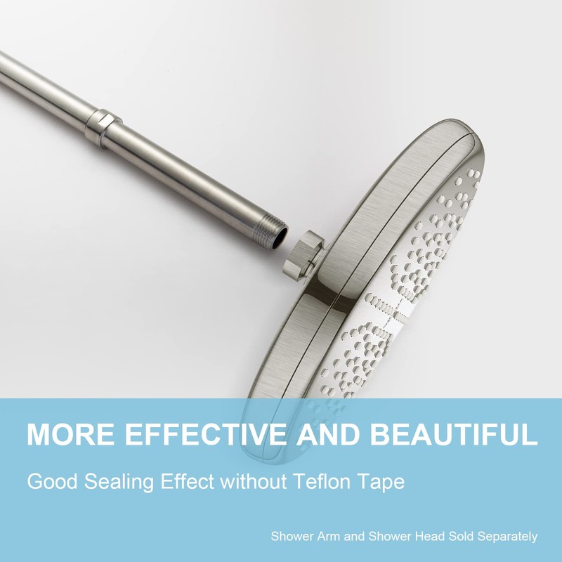 OFFO Shower Head Extension Arm Brushed Nickel, 15.2cm(6 Inches) Shower