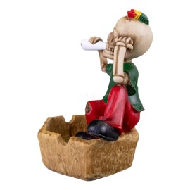 7.75" Medium Rasta Jamaican Man Holding Bowl Polyresin Ashtray Decoration | #12