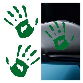 2PCS Car Wave Stickers, Wave Sign Decal Auto Waving Hand Stickers for Rearview Mirror Left Right, The Lazy Waver Car Decoration Compatible with Most Cars, SUVs (Green)