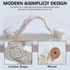 RFORPLY Bohemian Style Braided Rope Wooden Pulls, 4 Pack Cabinet