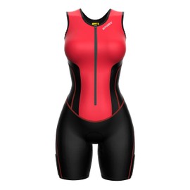 Sparx Women Triathlon Suit Tri Short Racing Cycling Swim Run (M, Coral)