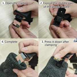 GARGOYLE BELLS Adjustable Boot Clips for Motorcycle Riding, Black Boot Straps Elastic Pant Keeper for Men & Women (Skull, 2 Pairs/4Pcs)