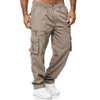 THWEI Mens Cargo Pants Casual Cotton Jogger Multi Pockets Outdoor