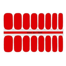 Glam Girl Nails Cherry Red Solid Color Nail Polish Strips / Nail Wraps / Nail Stickers