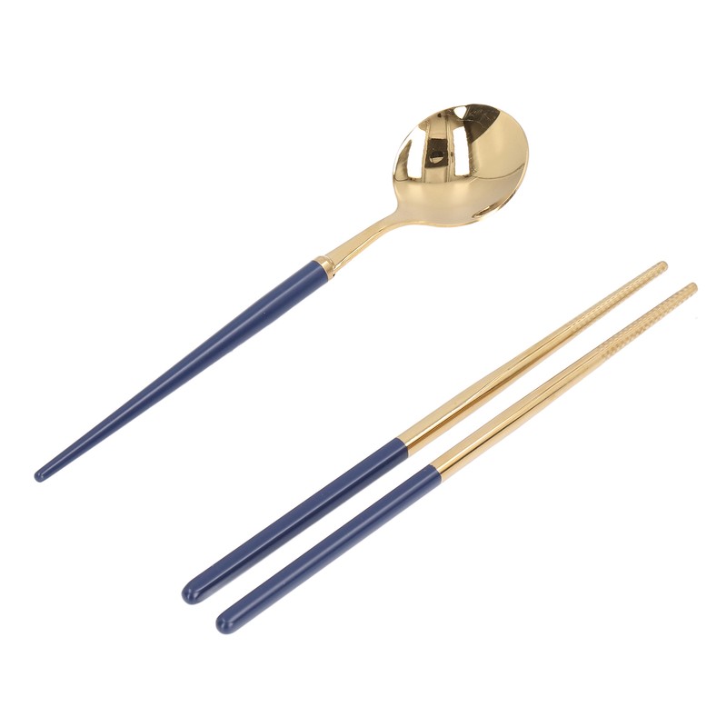 Stainless Steel Flatware Set Reusable Utensils Set Student Cutlery Storage