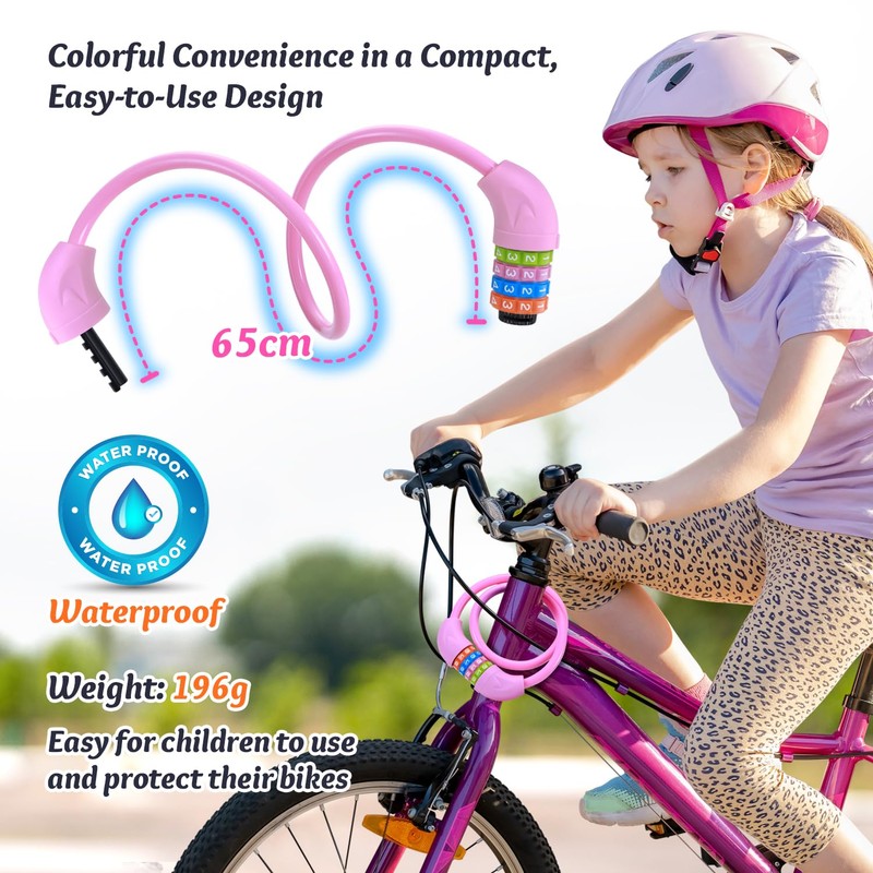 Sportneer Children's Bicycle Lock 10 x 650 mm Bicycle Lock