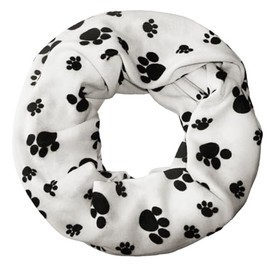 Soul-Cats 1 cuddly soft children's scarf loop scarf with paws and paws, White