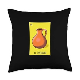 Mexican Lottery Designs Mexican Lottery El Cantarito The Pitcher Game of Mexico Throw Pillow, 18x18, Multicolor