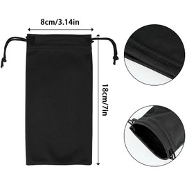 Tucnoeu 4Pcs Glasses Pouch Microfiber Soft Sunglasses Pouch Eyeglass Pouch With Drawstring Assorted Colors for Men & Women