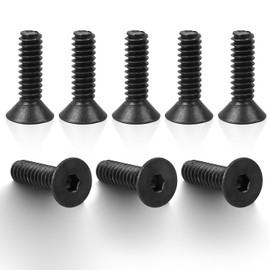 Uxney #6-32x3/8" Flat Head Socket Cap Screws，10.9 Grade Socket Head Screws，Black Medium Carbon Steel，20Pcs