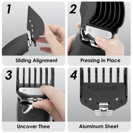 Clipper Guards Cutting Guides Fit for Wahl with Metal Clip, 3 Cutting Lengths 1.25"/32mm & 1.5" / 38mm & 2" / 51mm, Premium Large Trimmer Combs Fits Most Full Size Wahl Clippers (3PCS, Black)