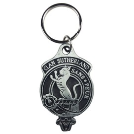 Sutherland Solid Pewter Scottish Clan Crest Key Chain/Key Ring