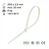 Zip Ties 200mm x 2.5mm White - 8” Premium Neutral