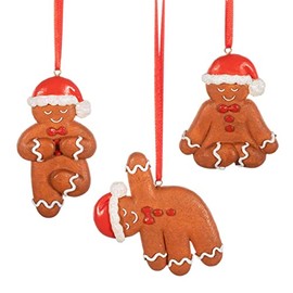 Sass & Belle Yoga Gingerbread Hanging Decorations - Set of 3