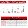 130 x Treble Hooks Set Strong Carbon Steel Treble Hooks