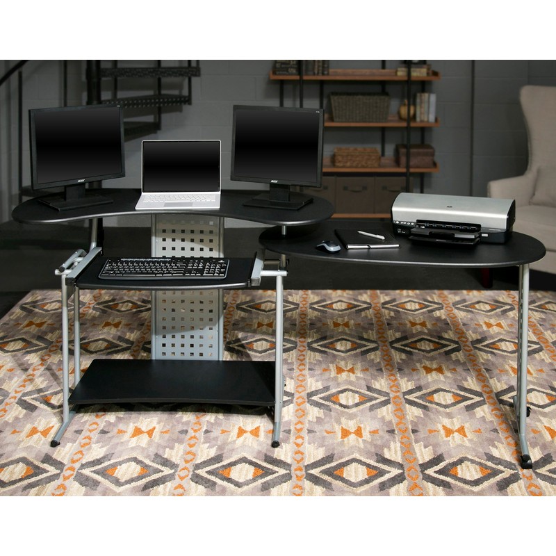 OneSpace Regallo Expandable L-Shaped Desk, Office Computer Desk with 2
