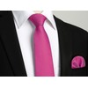 HISDERN Ties for Men Wedding Tie with Pocket Square Classic