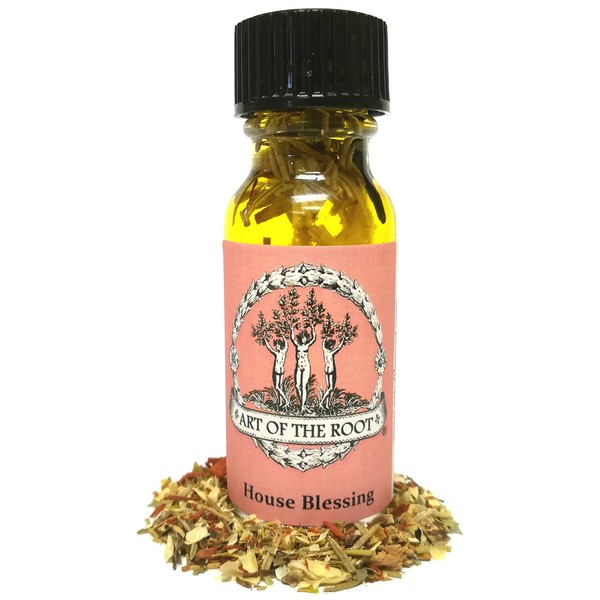 House Blessing Oil 1/2 oz | Handmade with Herbs & Essential Oils | Home Blessing & Good Fortune Rituals | Hoodoo Voodoo Wicca Pagan Santeria