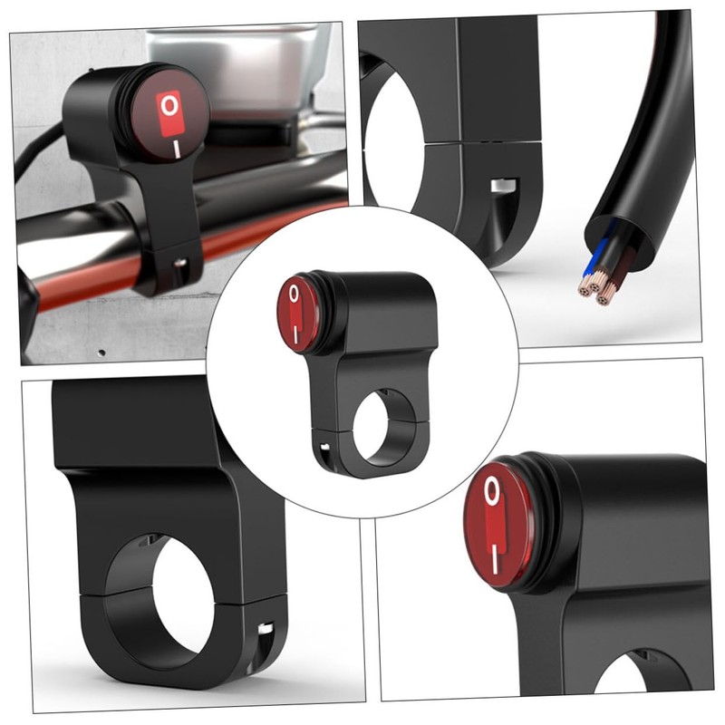 Ciieeo Motorbike Headlight Switch Aluminum Alloy Handlebar Emergency Light Control