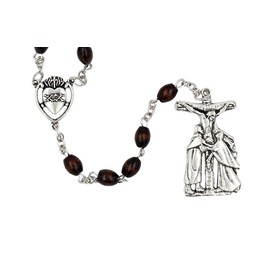 Christian Living Stations of the Cross Chaplet Rosary with Sacred Heart Centerpiece