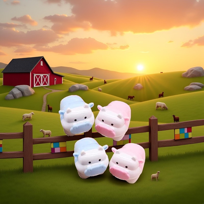 2 Pcs Cute Pig Cattle Design Sharpener Cow Ox Kawaii