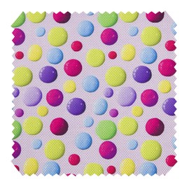 NOVELY® Polka Dots Colourful Upholstery Fabric with Dots for Children, Velvety Soft Velour Furniture Fabric with Honeycomb Structure, Easy-Care, Sold by the Metre, 1 Running Metre (01 Colourful Purple