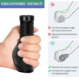 REETEE Bicycle Grips Non-Slip Handlebar Grips Bicycle Ergonomic Bicycle Handlebar Grips, Rubber Grips Bicycle, Grips MTB for 22.2 mm Bicycle, MTB, Mountain Bike, Road Bike Handlebar Grips (Black)