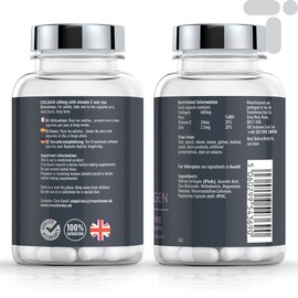 Transforme Marine Collagen Capsules 600mg - 1200mg Serving, Hydrolysed Collagen Peptides with Vitamin C, Mineral Zinc, 120 High Strength Capsules, Gluten Free