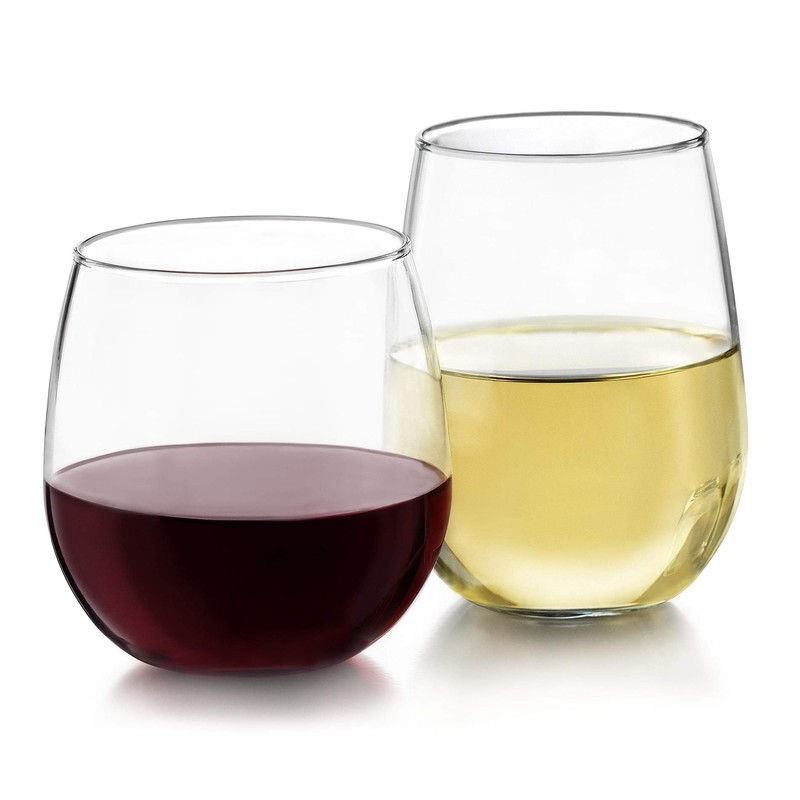 Libbey Stemless Wine Glasses Set of 12, Dishwasher Safe Set