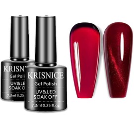 Juego de esmaltes de uñas en gel Jelly Crystal, color vino, burdeos, rojo, translúcido, para otoño, 1 unidad, diseño de esmalte de uñas en gel con... 