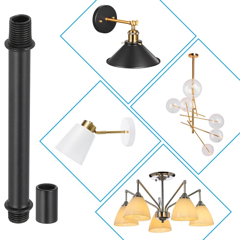 PATIKIL Straight Pipe Lamp Stems Rod Kit, 4Set M10 Carbon