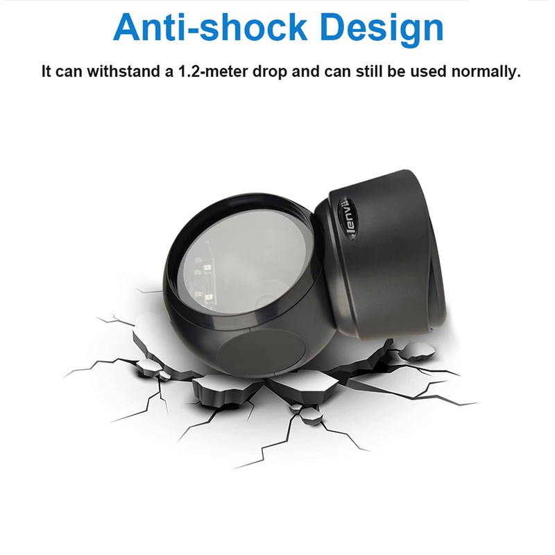 LENVII Desktop 2D Barcode Scanner QR Code Scanner Handsfree with