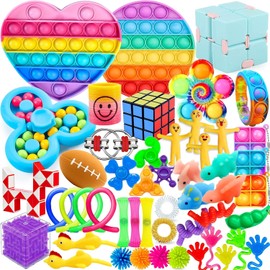 50PCS Fidget Toys Pack - Stocking Stuffers for Kids, Gifts for Kids, Party Favors - Adults Stress Relief Sensory Toy - ADHD,Autism Bulk for Classroom Treasure Box Prizes