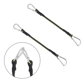 2 Pcs Elastic Bungee Cords With Carabiner Clips Bungee Straps for Tarpaulin Waterproof Heavy Duty Bungee Ropes for Caravan Camping Luggage Traveling Motorcycle Car Trunks Bicycle Securing (30cm)