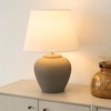 Nourison 20" Brown Ceramic Pot Table Lamp for Bedroom, Living