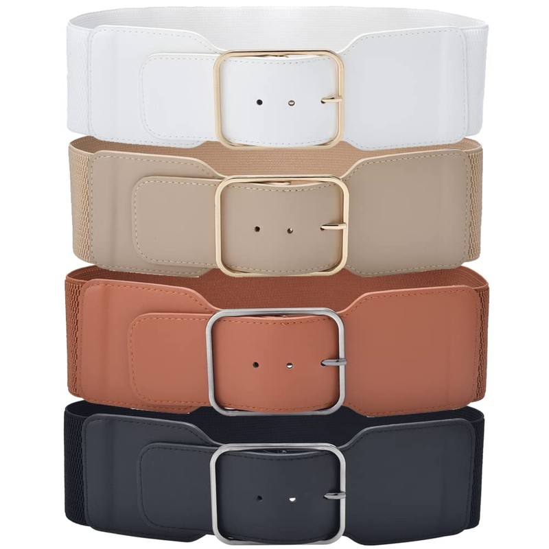 beltox fine Women's Wide Stretchy Cinch Belt 3 Inch Vintage