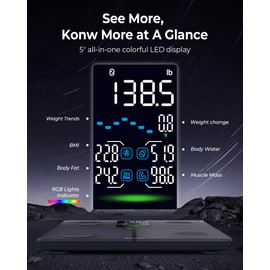 Ovutek Smart Scale for Body Weight, Professional Bathroom Digital Scale with BMI, Body Fat, Muscle Mass, Most Accurate to 0.05lb, Large Display High Accurate Body Composition Machine with Fitness App