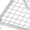 Portable Campfire Grill Silver Mini Folding Grill Rack Stainless Steel