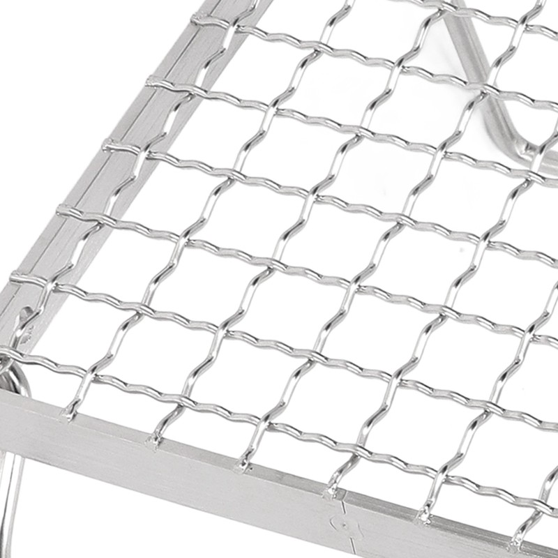 Portable Campfire Grill Silver Mini Folding Grill Rack Stainless Steel