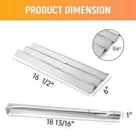 Grill Replacement Parts for Napoleon Gas Models LEX485/605/730 LE LD485 Series Grills S81001, Stainless Steel Heat Plate Tent Shields and Heavy Duty Burner Tubes, BBQ Repair Kit, 4 Pack